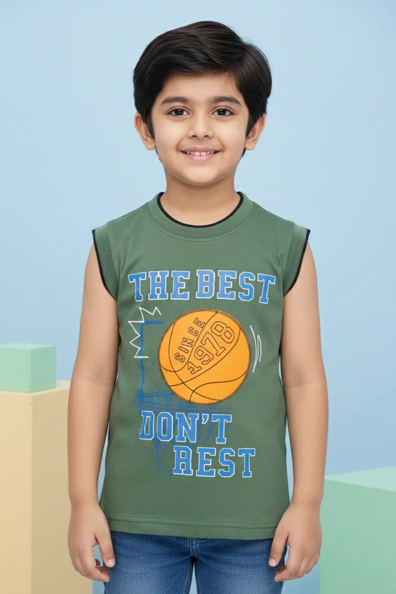 Printed T-Shirt for Boys - Green CLBT00316GRN67YR