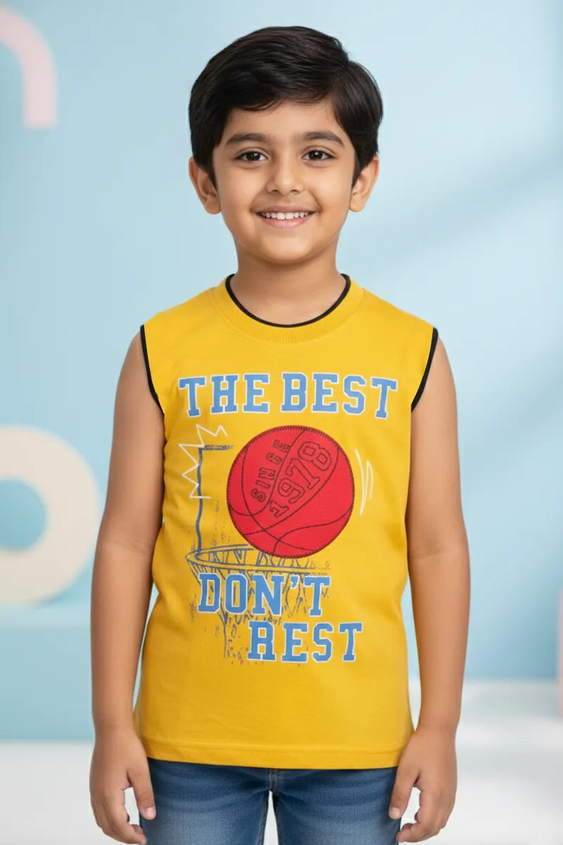 Printed T-Shirt for Boys - Mustard CLBT00316MUS34YR