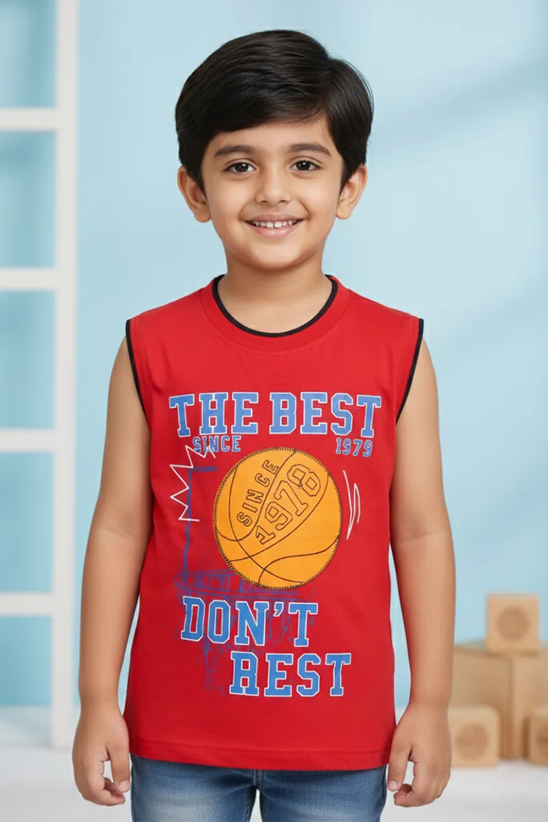 Printed T-Shirt for Boys - Red CLBT00316RED34YR