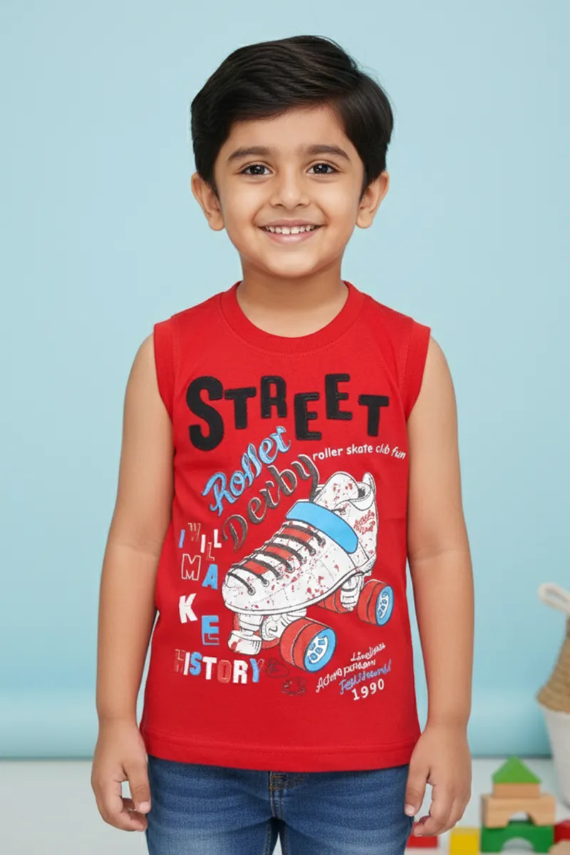 Printed T-Shirt for Boys - Red CLBT00317RED45YR