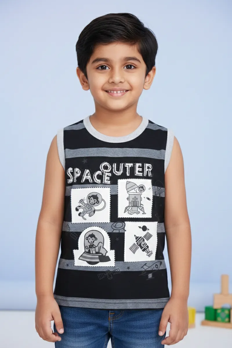 Printed T-Shirt for Boys - Black CLBT00318BLA67YR