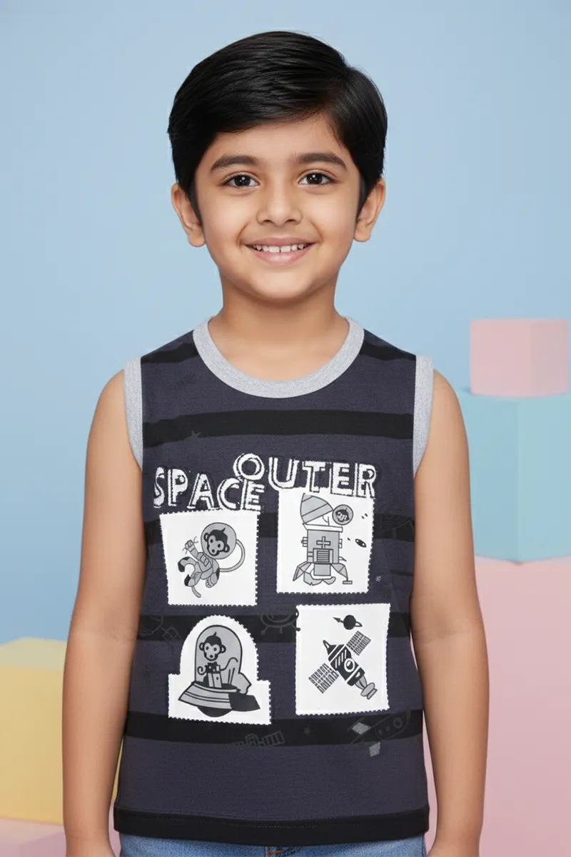 Printed T-Shirt for Boys - Dark Grey CLBT00318DGR45YR