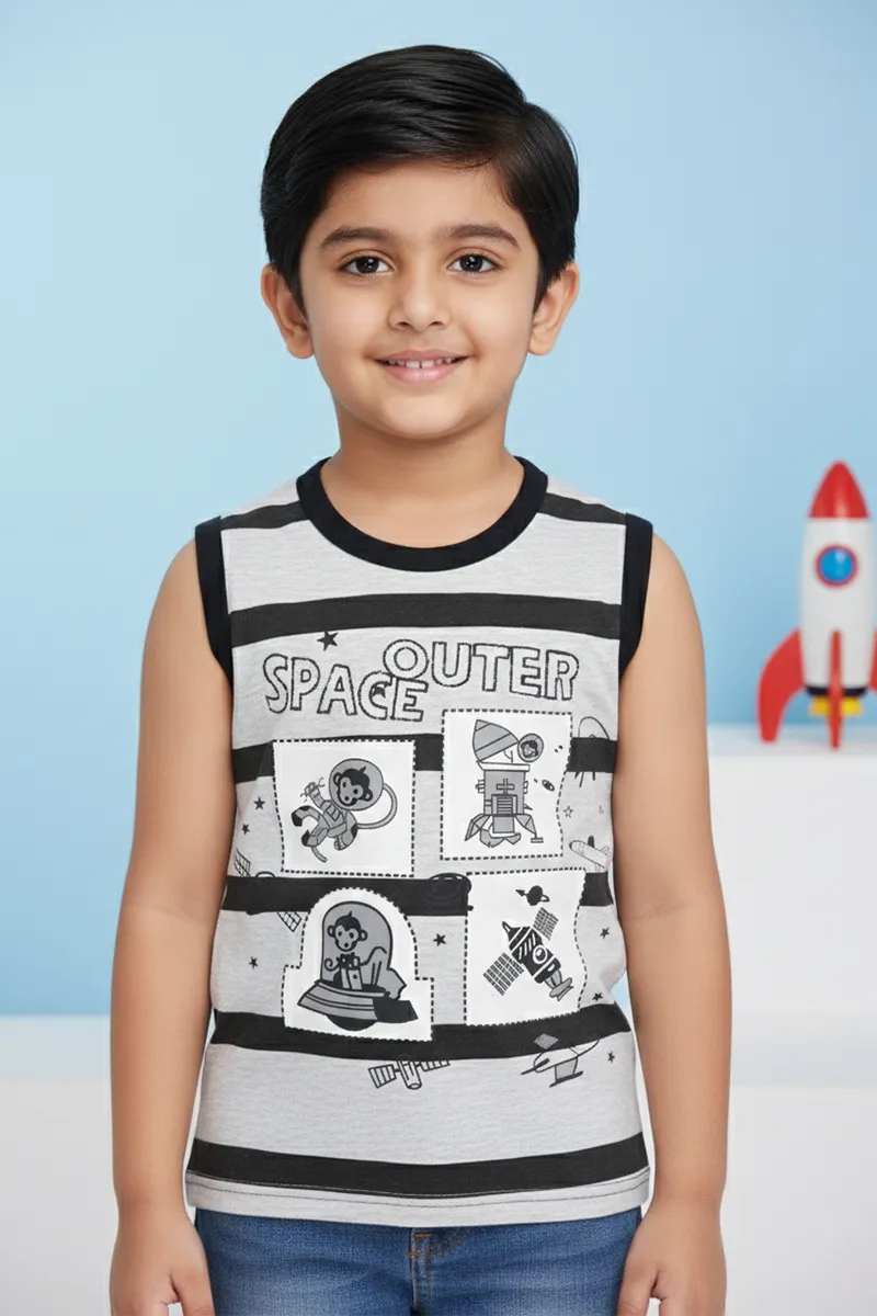 Printed T-Shirt for Boys - Light Grey CLBT00318LGR45YR