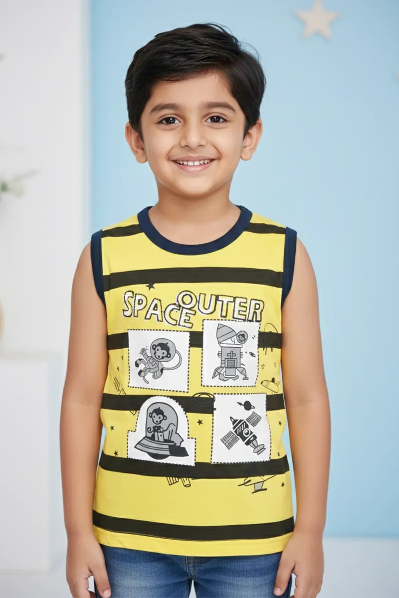 Printed T-Shirt for Boys - Yellow CLBT00318YEL45YR