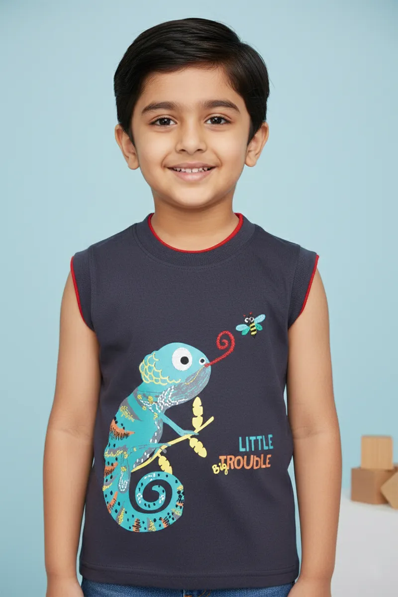 Printed T-Shirt for Boys - Dark Grey CLBT00319DAR45YR