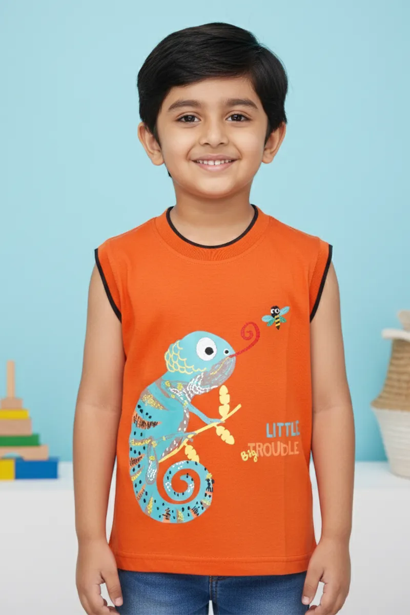 Printed T-Shirt for Boys - Orange CLBT00319ORA34YR