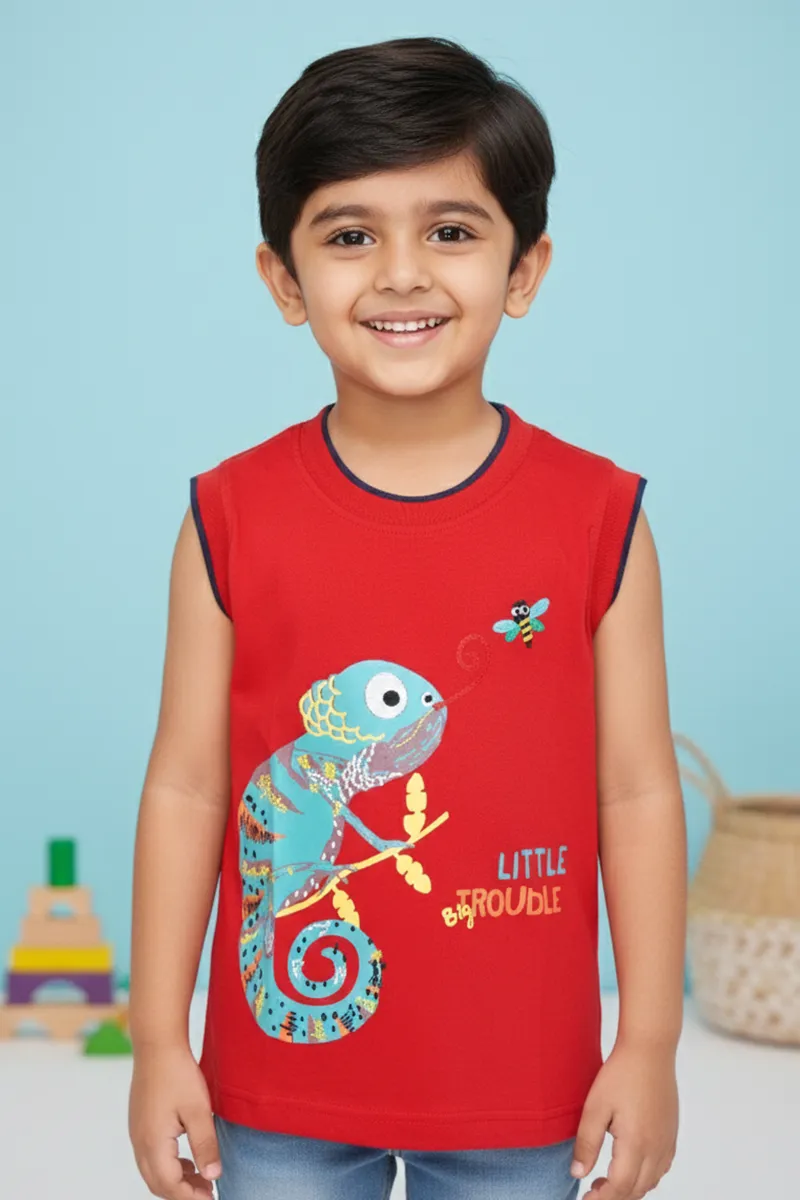 Printed T-Shirt for Boys - Red CLBT00319RED45YR