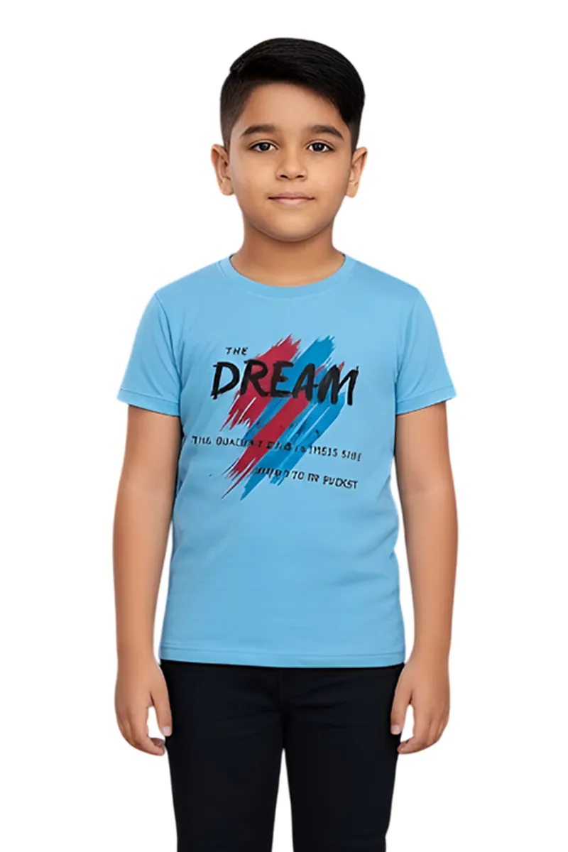 Printed T-Shirt for Boys - Sky Blue CLBT00340SKY1213