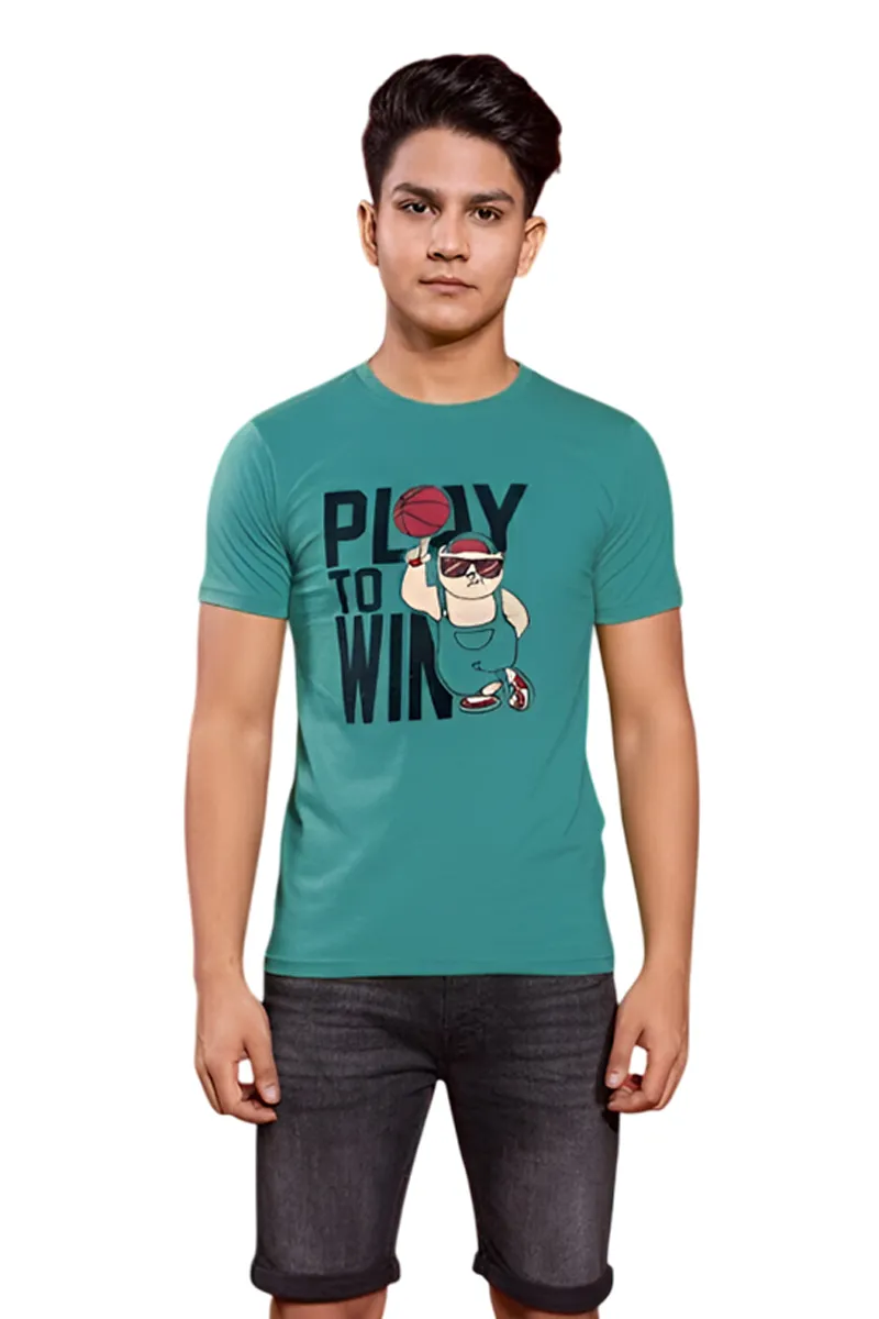 Printed T-Shirt for Boys - Green CLBT00346GRE34YR