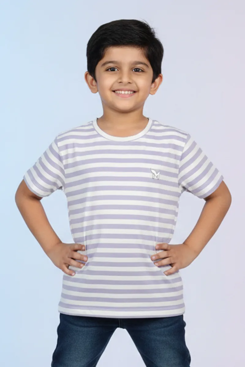 Striped T-Shirt for Boys - Lavender CLBT00406LAV1516