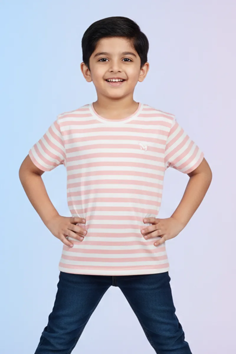 Striped T-Shirt for Boys - Peach CLBT00406PEA910Y
