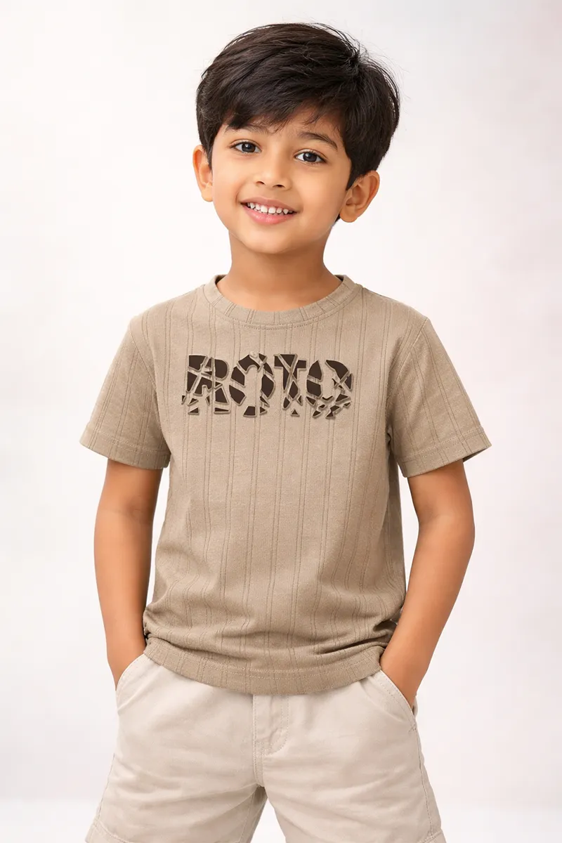 Striped T-Shirt for Boys - Brown CLBT00407BRO910Y