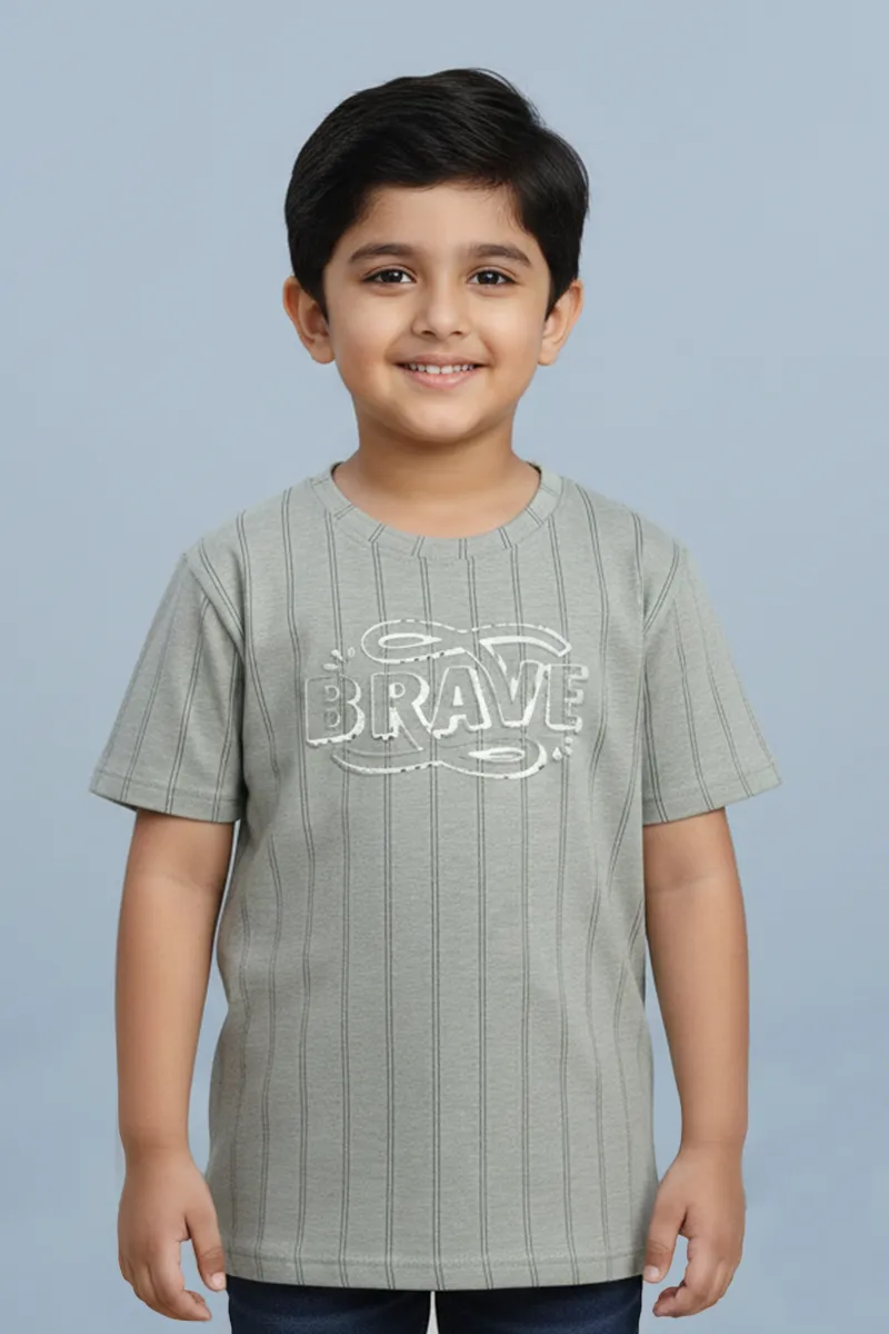 Striped T-Shirt for Boys - Green CLBT00410GRE56YR