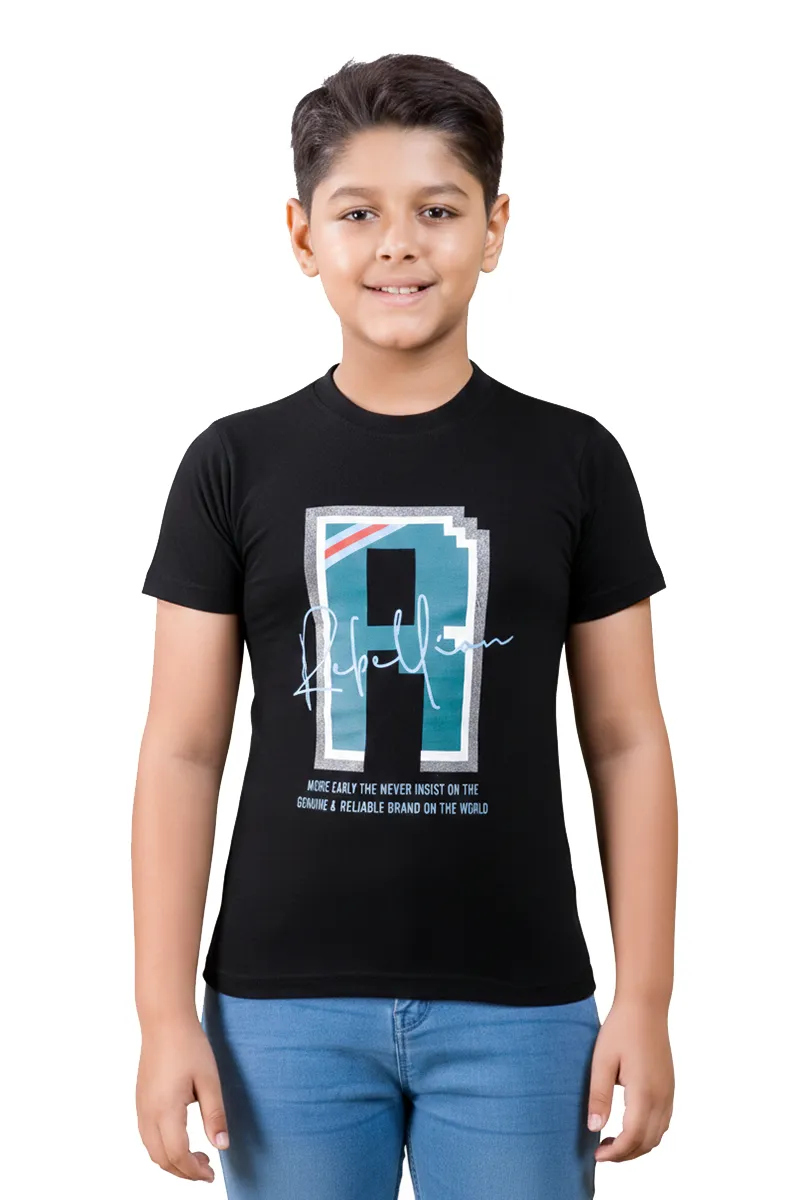Printed T-Shirt for Boys - Black