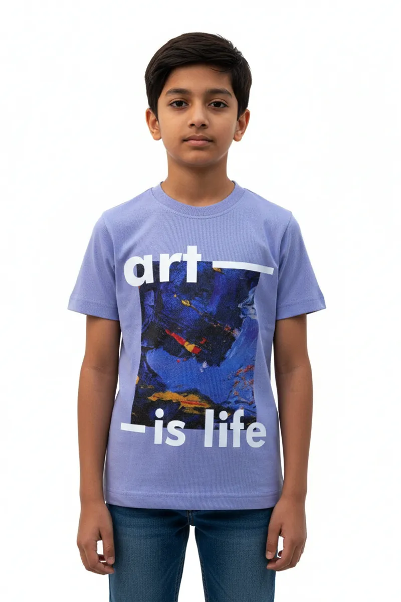 Printed T-Shirt for Boys - Lavender