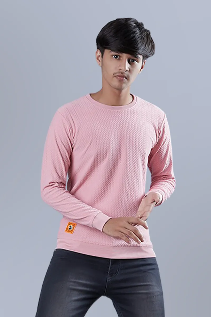 Cotton Solid Sweatshirt for Boys - Pink
