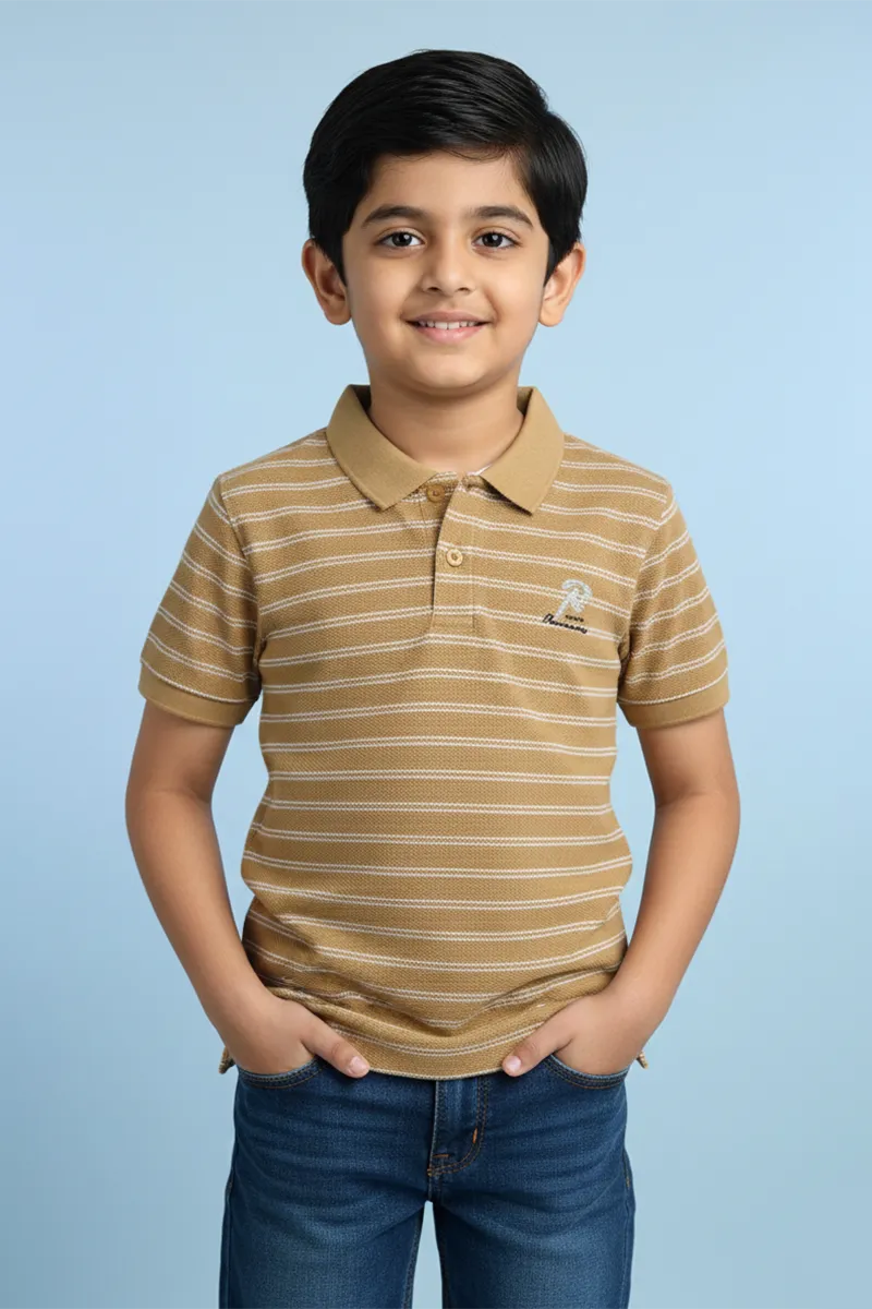 Striped T-Shirt for Boys - Brown CLBT00596BRO1112