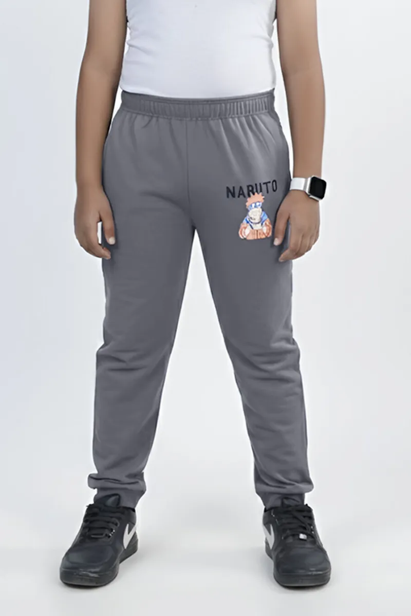 Printed Track Pant for Boys - Grey