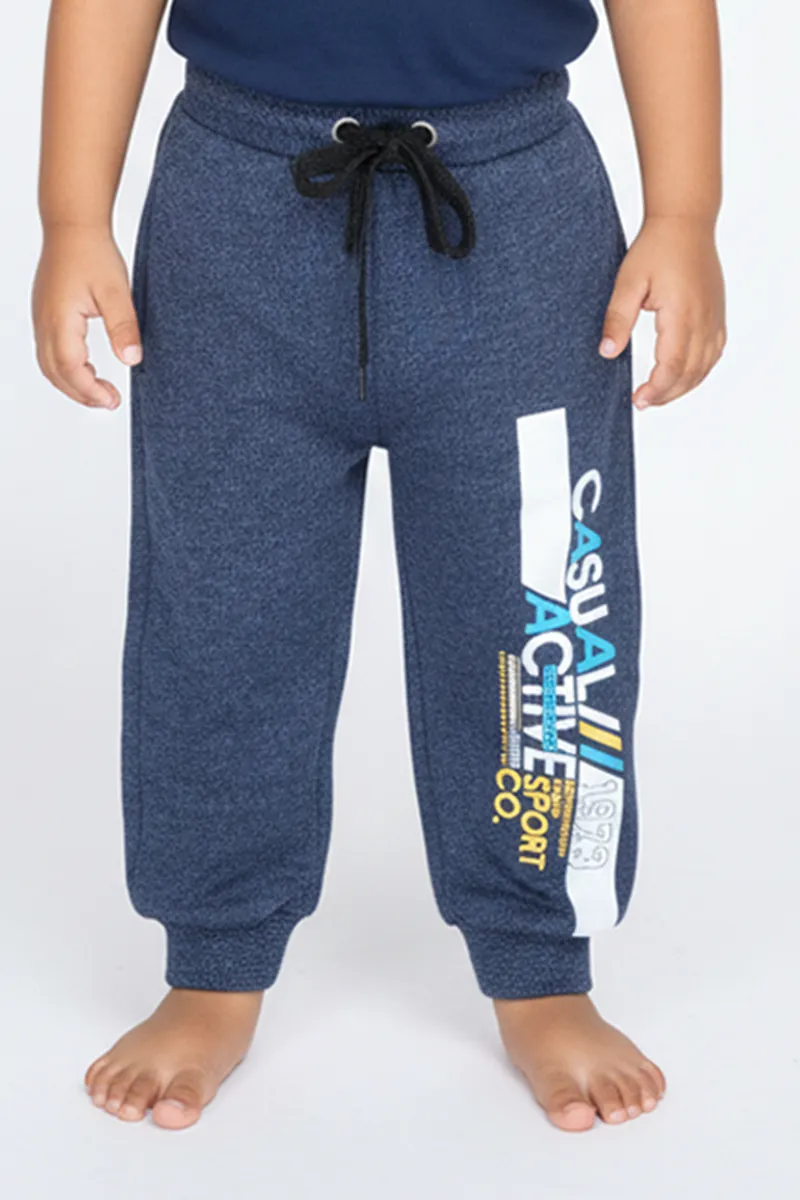 Printed Track Pant for Boys - Blue