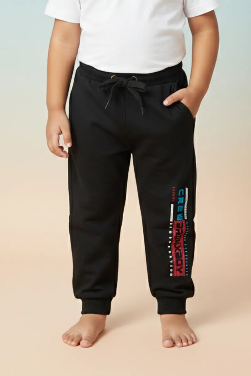 Printed Track Pant for Boys - Black