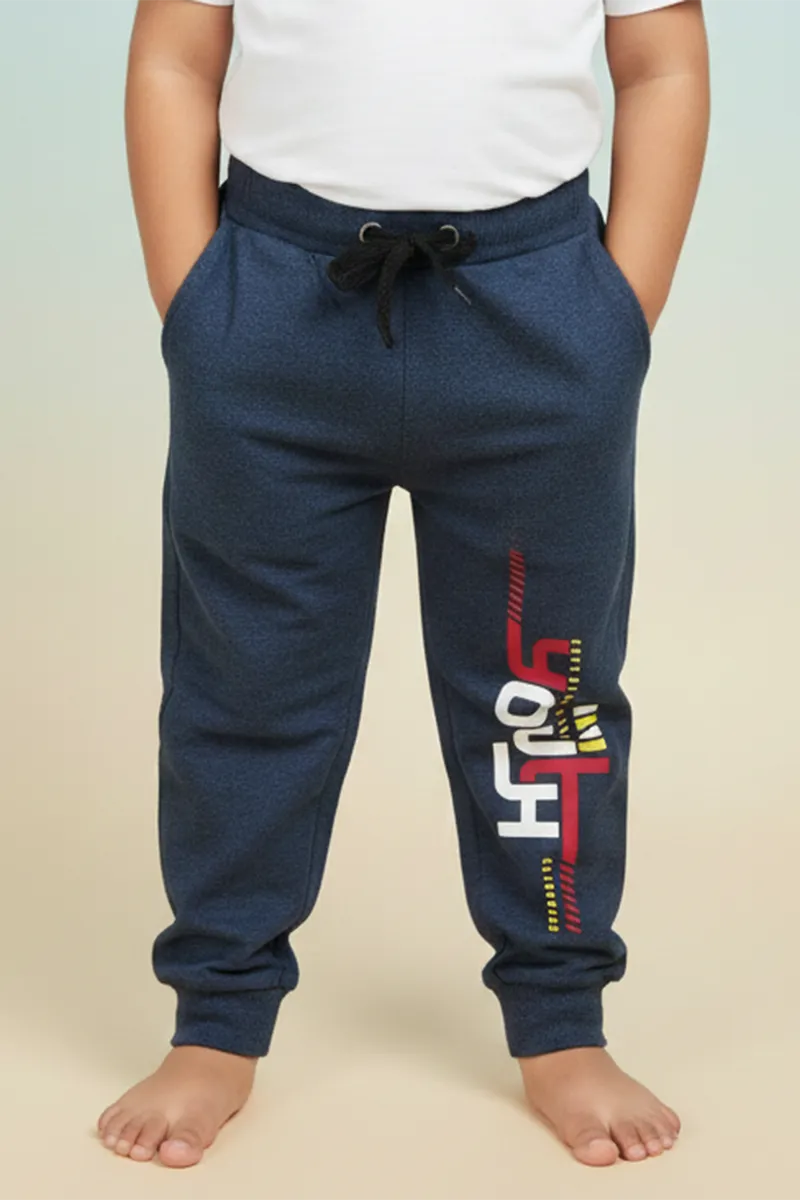 Printed Track Pant for Boys - Blue