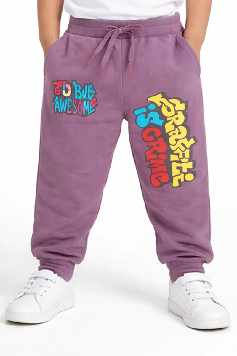 Track Pants for Boys - Mauve CLBTP022MAU34YR