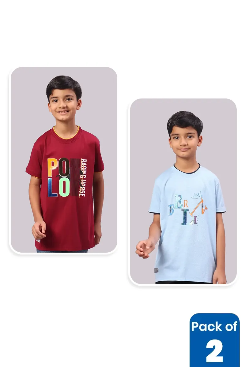 Pack of 2 T-Shirts for Boys CLCB0059MUL78YRS