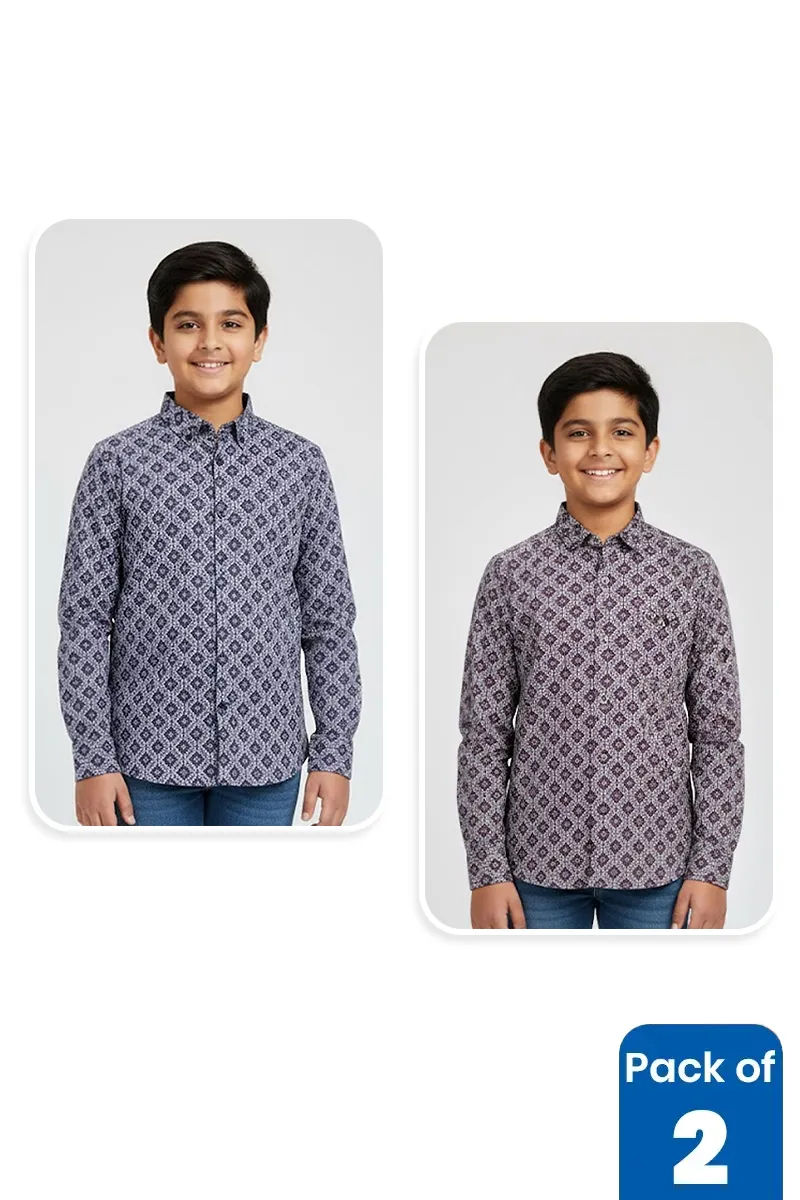 Pack of 2 Shirts for Boys CLCB0090MUL57YRS