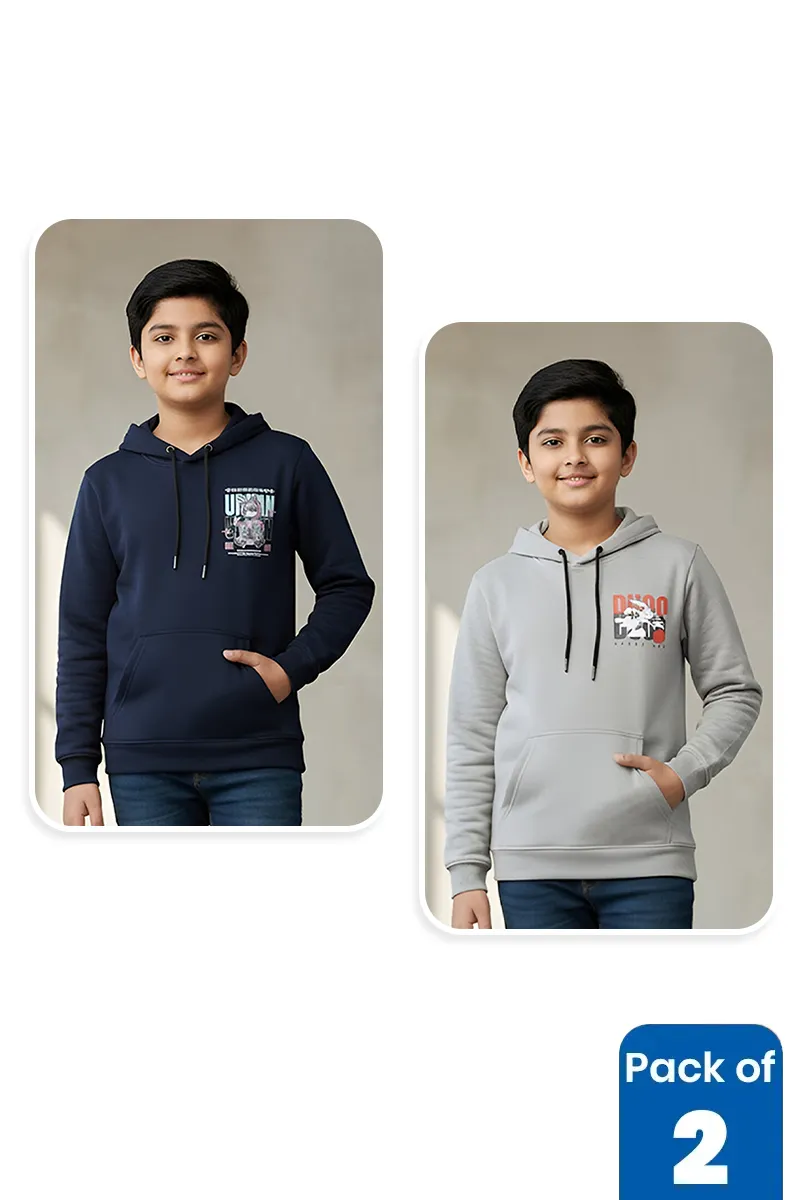 Pack of 2 Hoodies for Boys CLCB0095MUL56YRS