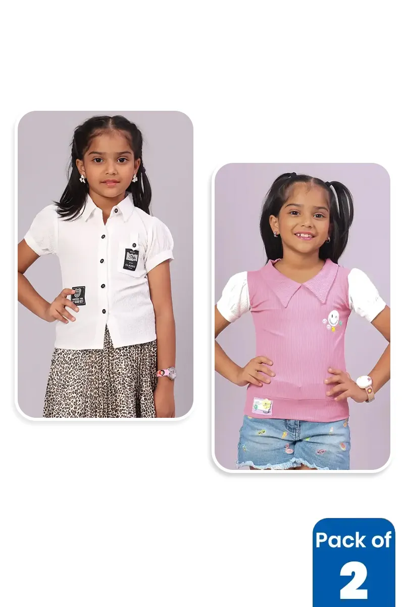 Pack of 2 Tops for Girls CLCBG00104MUL23YRS