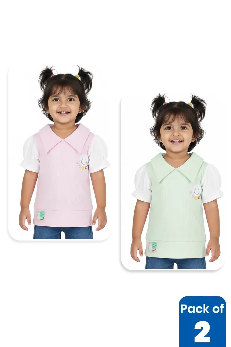 Pack of 2 Tops for Girls CLCBG00109MUL23YRS