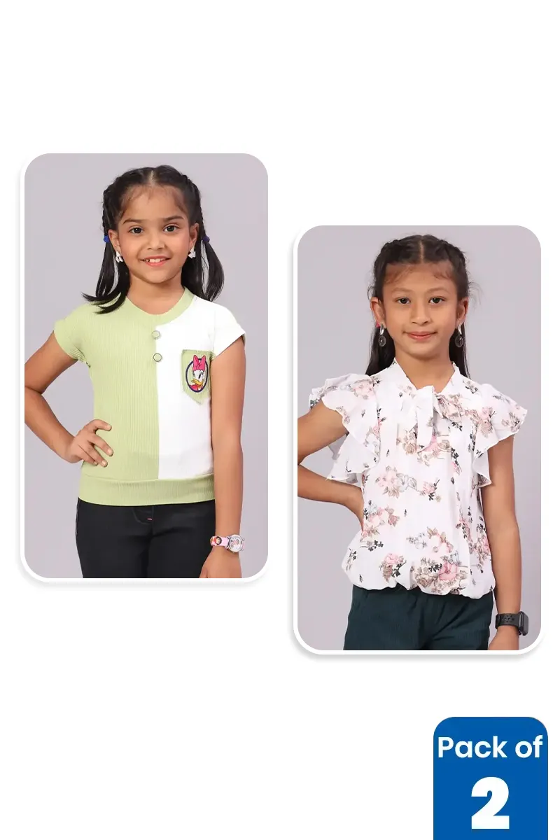 Pack of 2 Tops for Girls CLCBG00115MUL12YRS