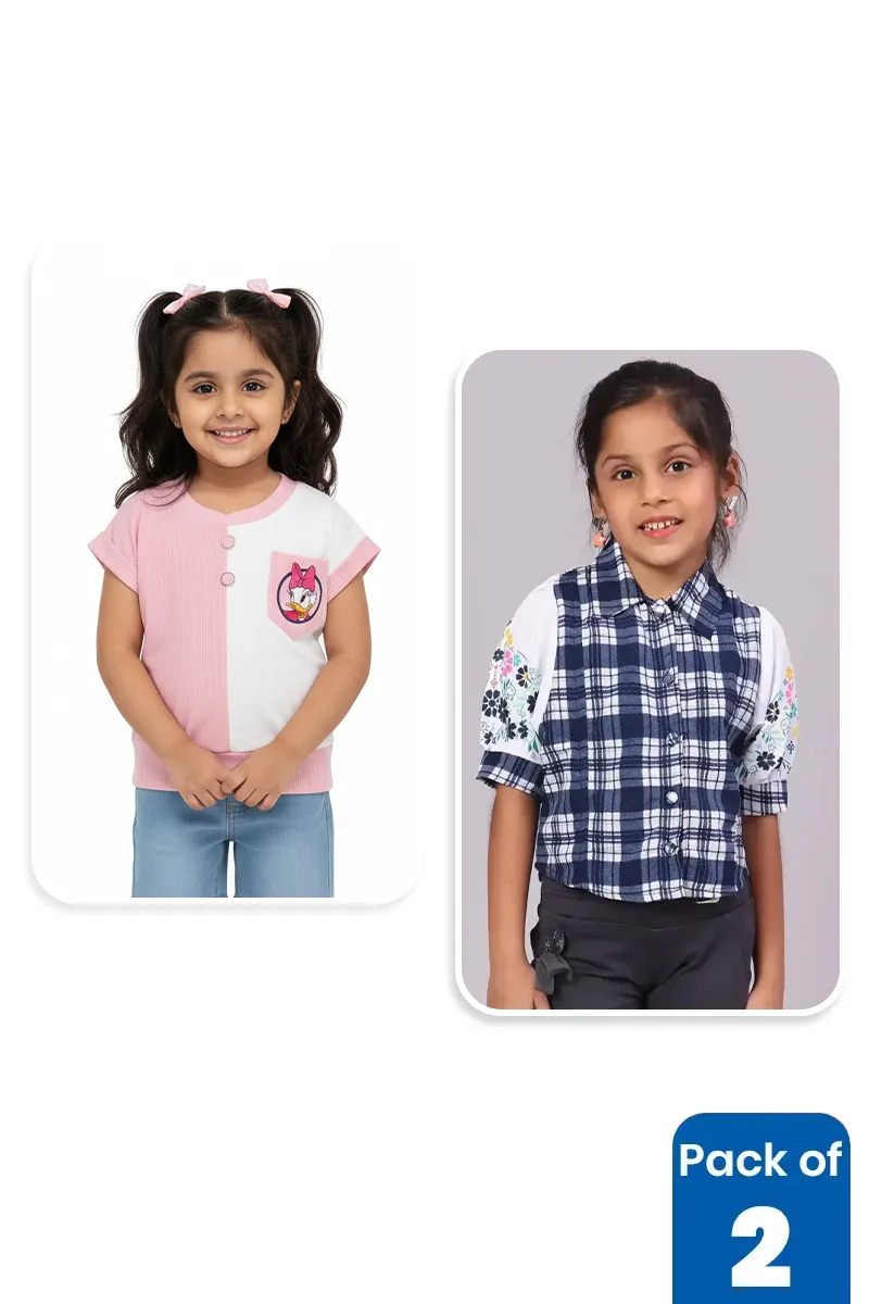 Pack of 2 Tops for Girls CLCBG00116MUL12YRS