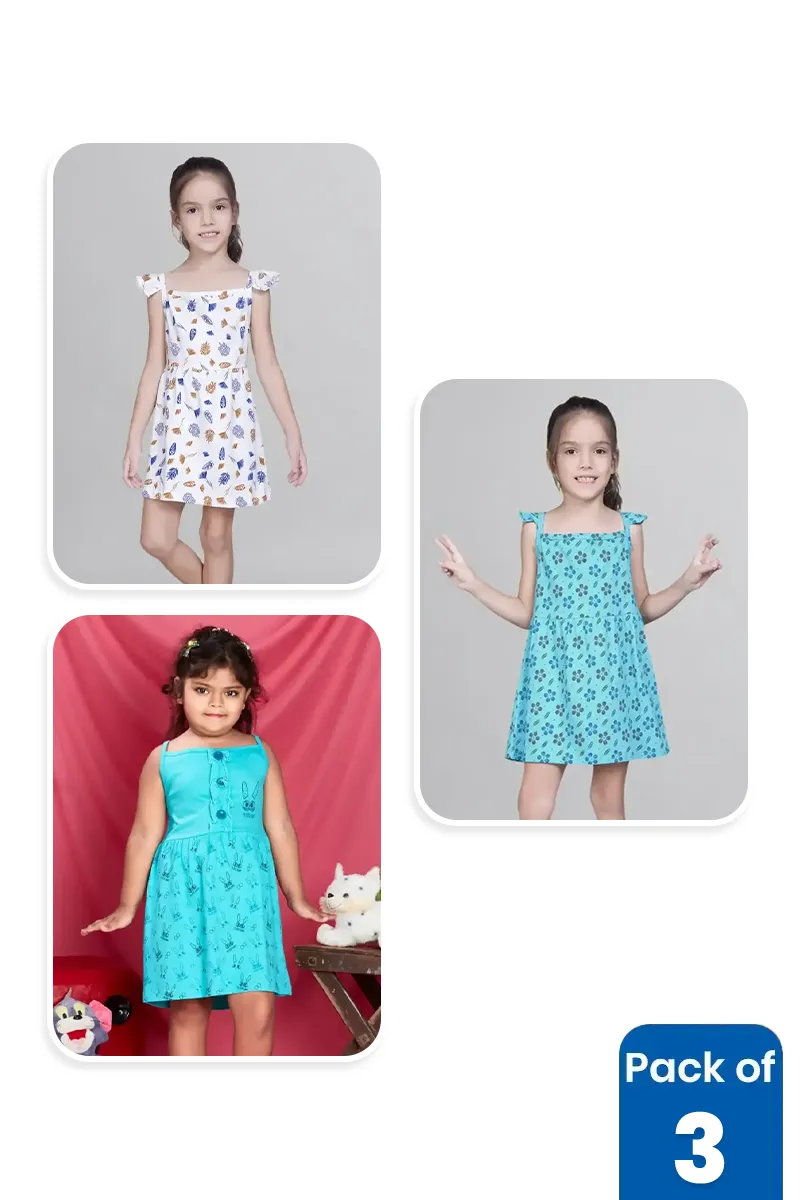 Pack of 3 Frocks for Girls