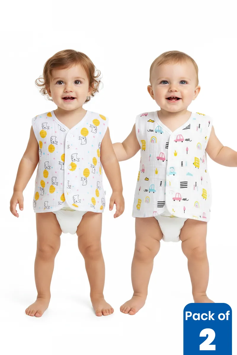 Pack of 2 Muslin Jhablas for Babies