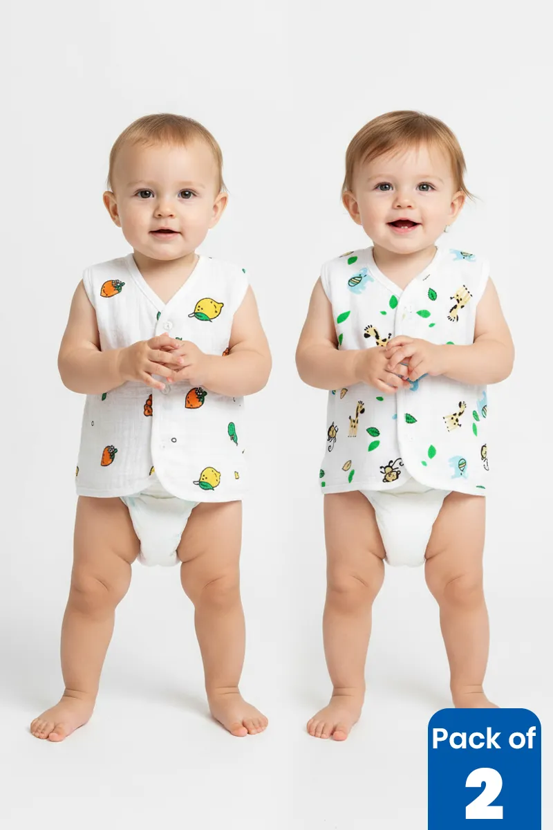 Pack of 2 Muslin Jhablas for Babies