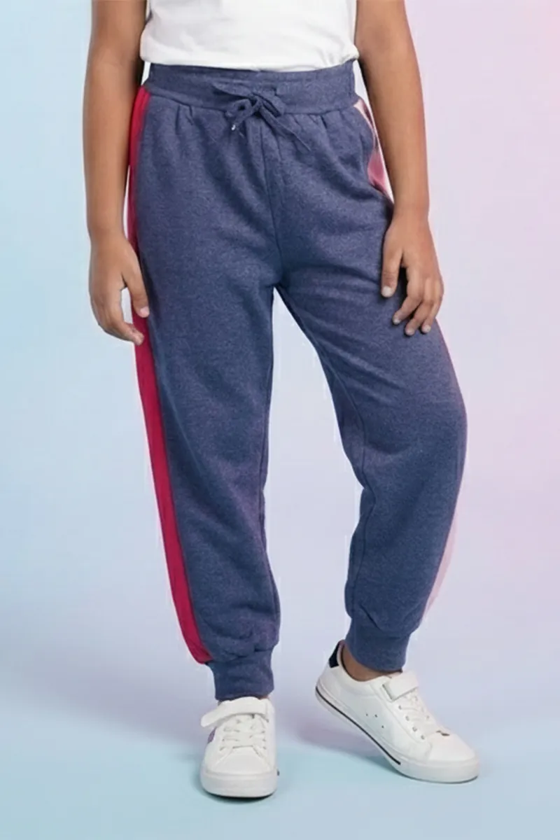 Cotton Blend Color Blocked Pyjama Pant for Girls - Blue CLGBW001BLU1112YRS