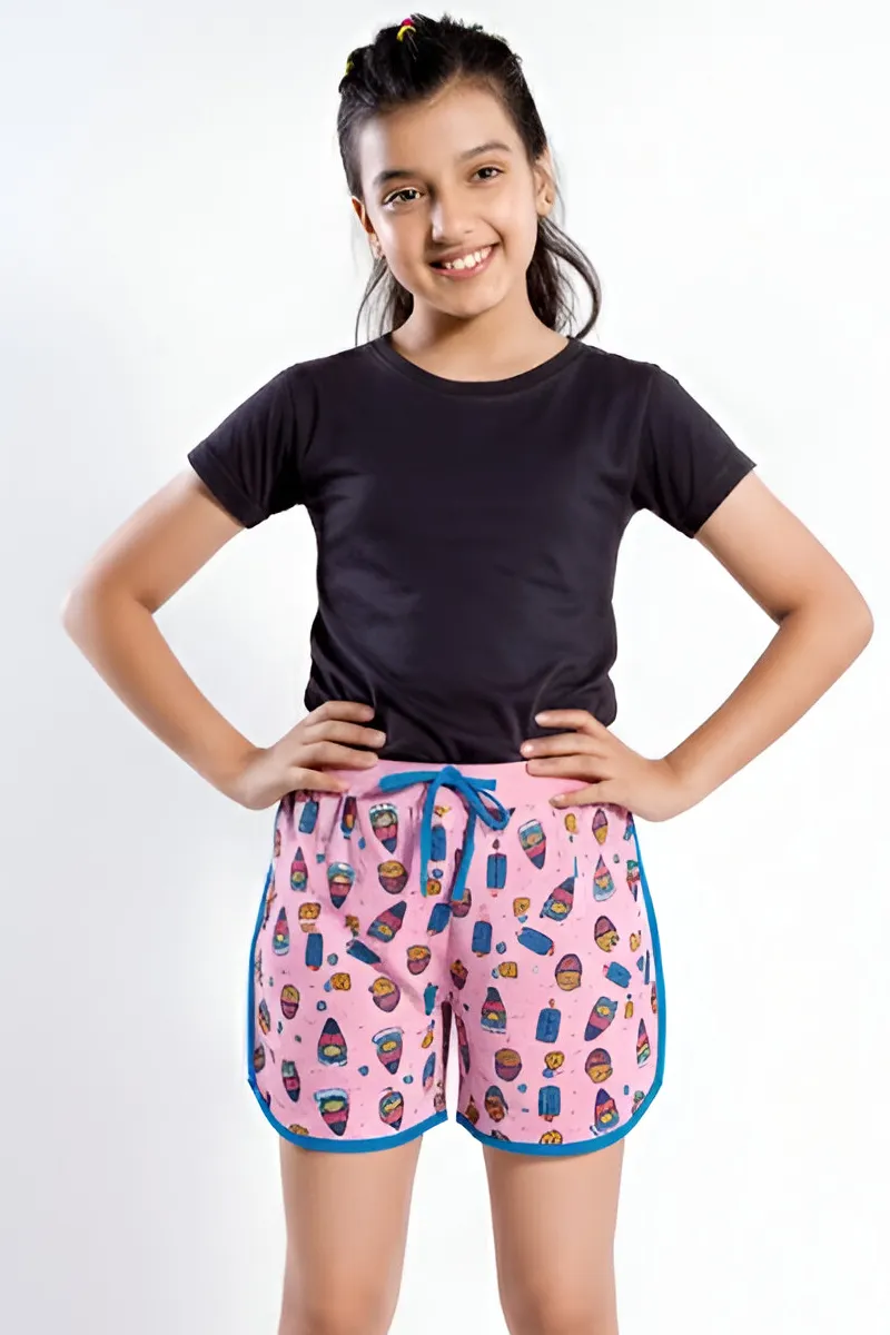 Printed Shorts for Girls - Pink