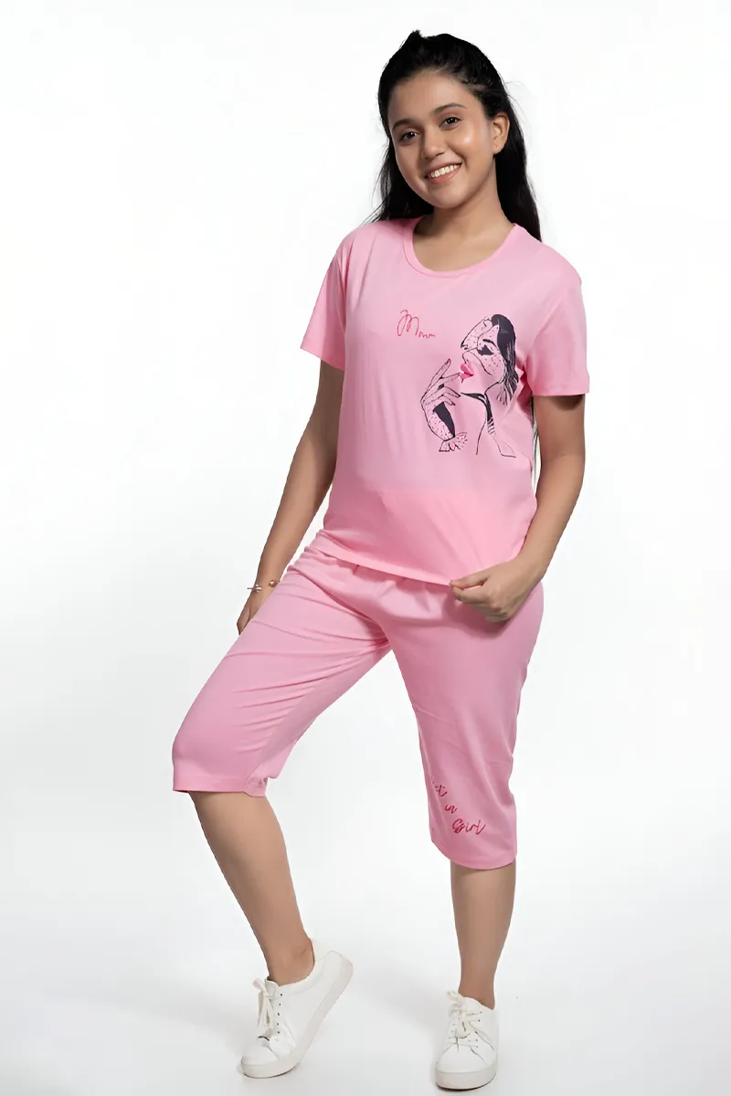 Printed Clothing Set for Girls - Pink CLGCS0070PIN34YR