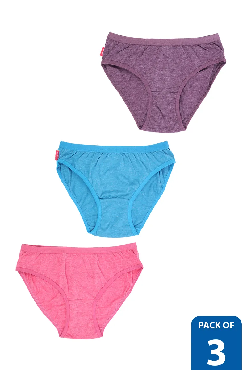 Girls Assorted Pack of 3 Printed Panties