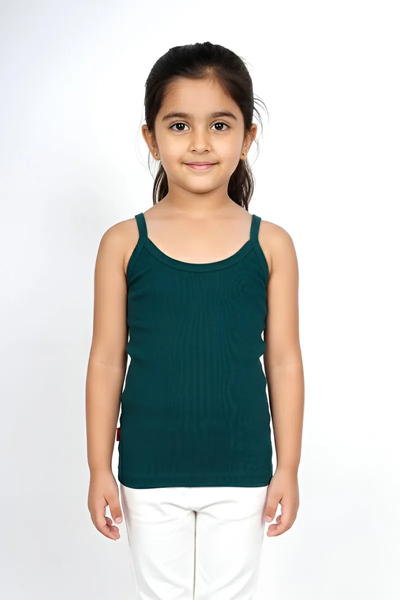 Cotton Solid Camisole for Girls - Green CLGIW001GRN56YRS