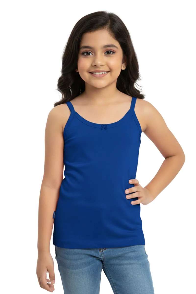 Cotton Solid Camisole for Girls - Blue CLGIW002BLU810YRS