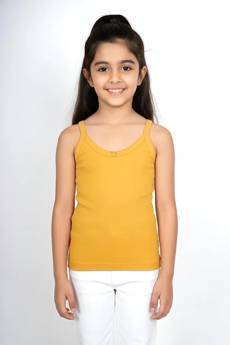 Cotton Solid Camisole for Girls - Mustard CLGIW002MUS1012YRS