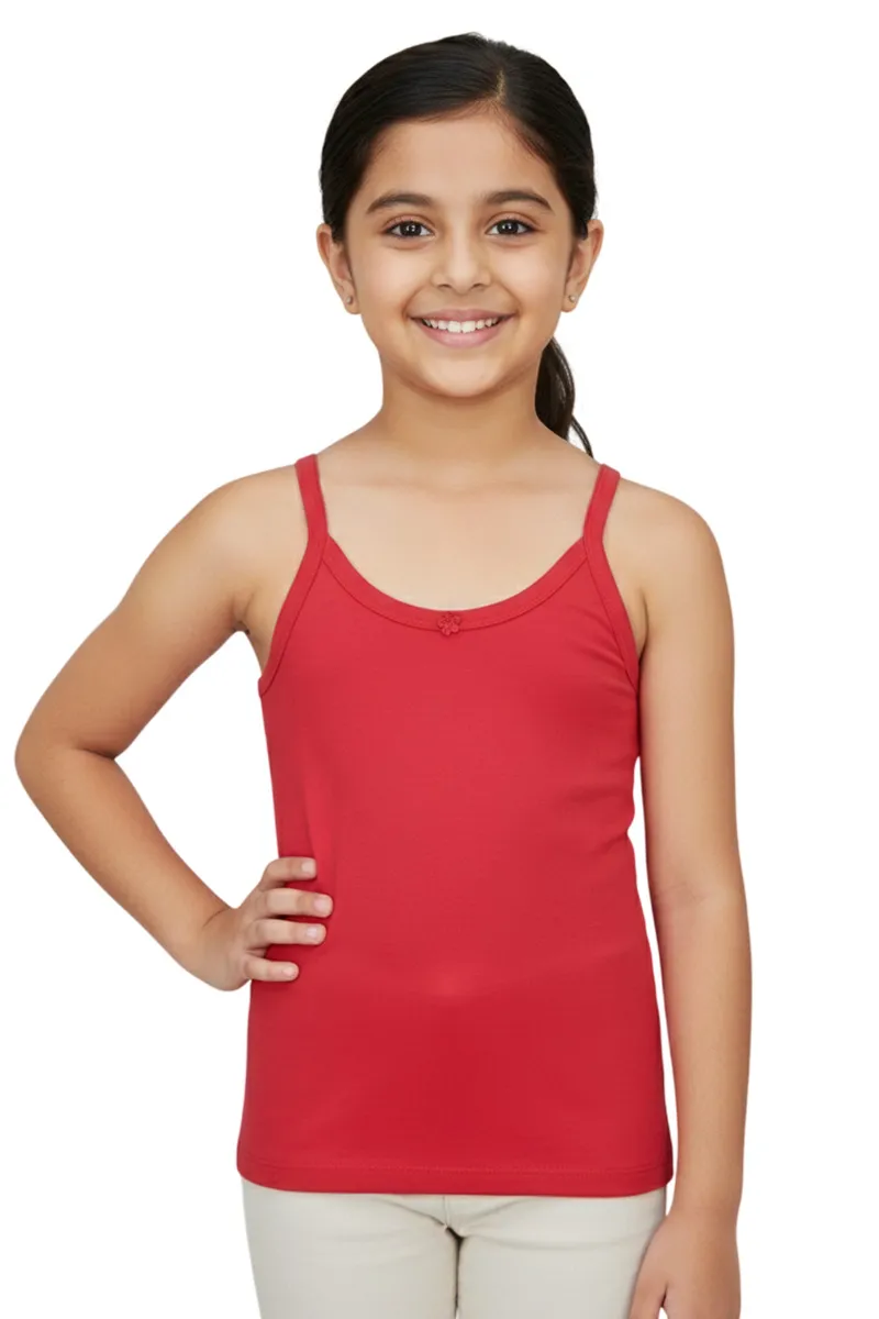 Cotton Solid Camisole for Girls - Red CLGIW002RED810YRS