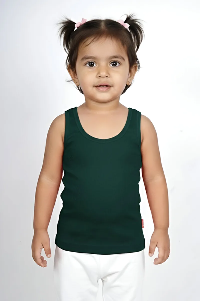 Cotton Solid Camisole for Girls - Green CLGIW003GRN34YRS