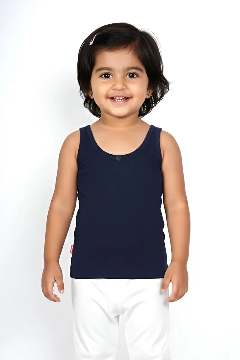 Cotton Solid Camisole for Girls - Navy Blue CLGIW004NAVBLU34YRS