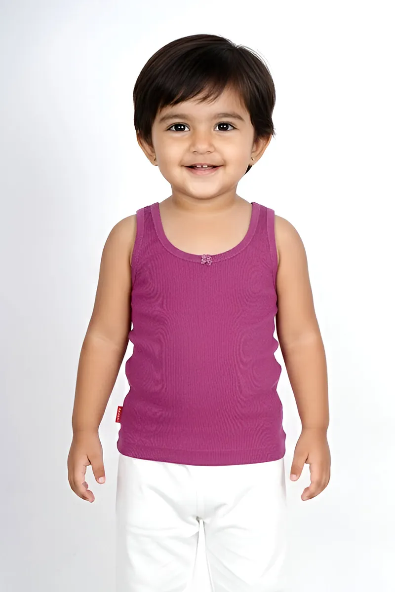Cotton Solid Camisole for Girls - Violet CLGIW004VIO78YRS