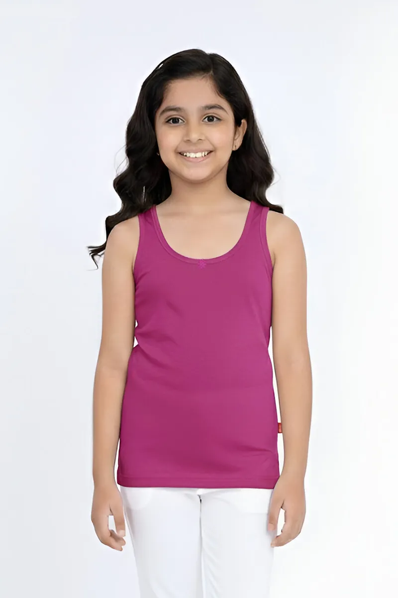 Cotton Solid Camisole for Girls - Violet CLGIW006VIO1416YRS