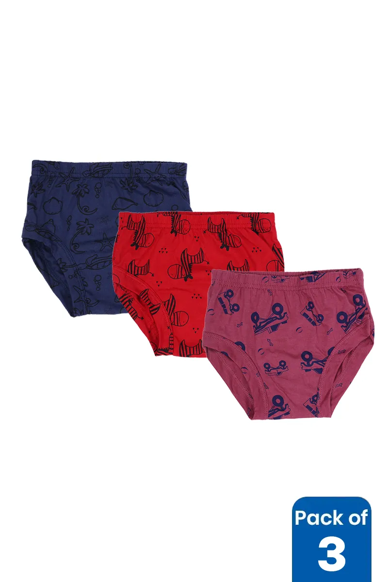 Girls Assorted Pack of 3 Printed Bloomer Shorts CLGIW008MUL46YR