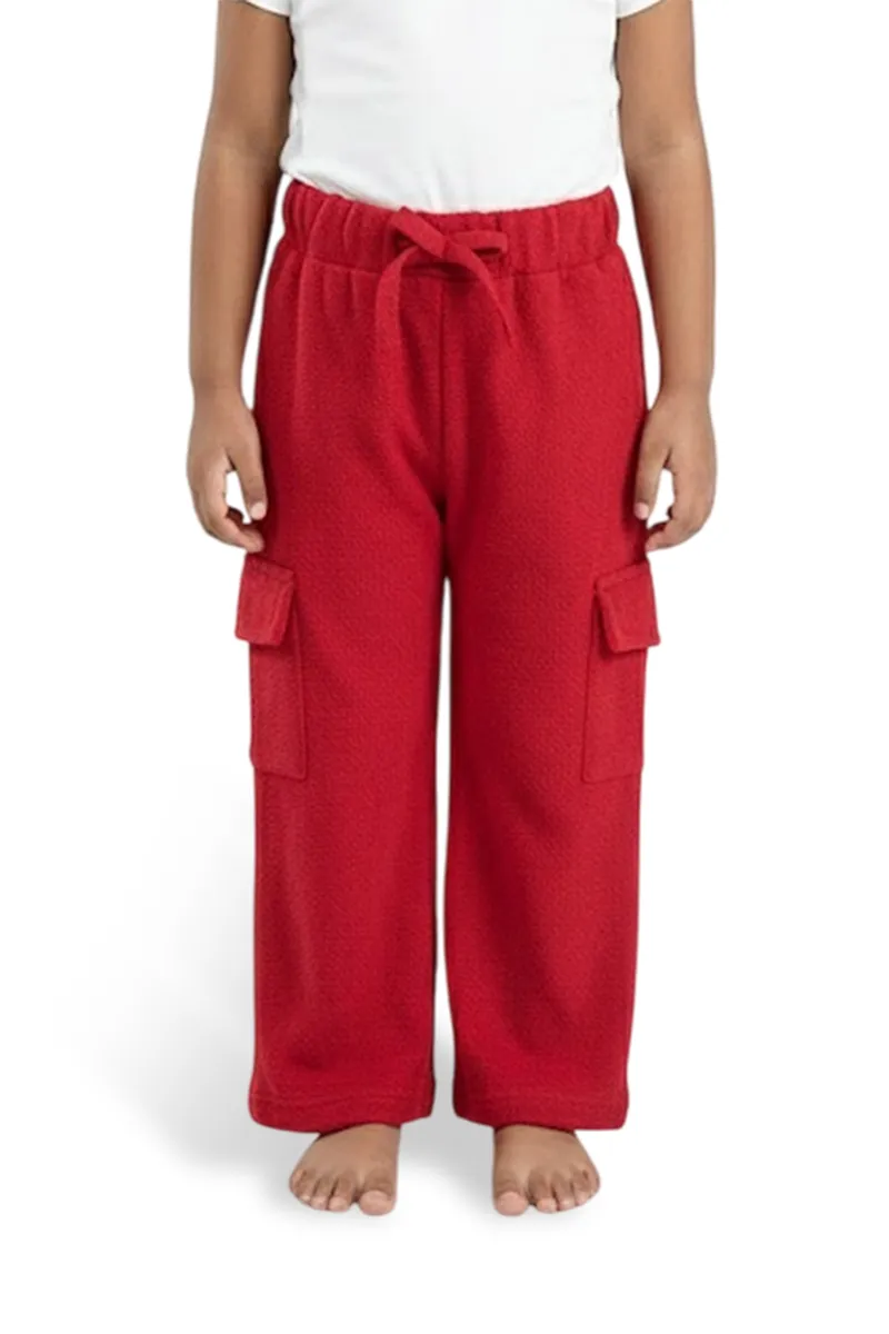 Girl's Cotton Blend Solid Wide Leg Palazzo - Maroon CLGP0014MAR34YR